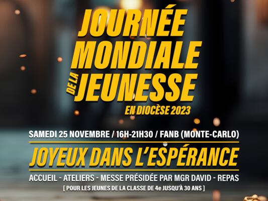 JOURNÉE MONDIALE DE LA JEUNESSE EN DIOCÈSE 2023