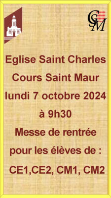 Messe de Rentrée du Cours ST Maur